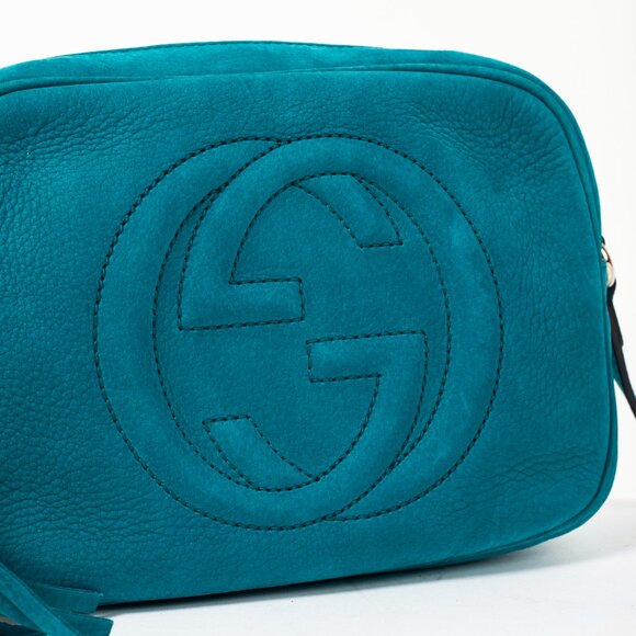 Gucci Soho Disco Cobalt Blue Vitello Range Crossbody Bag - Picture 8 of 11